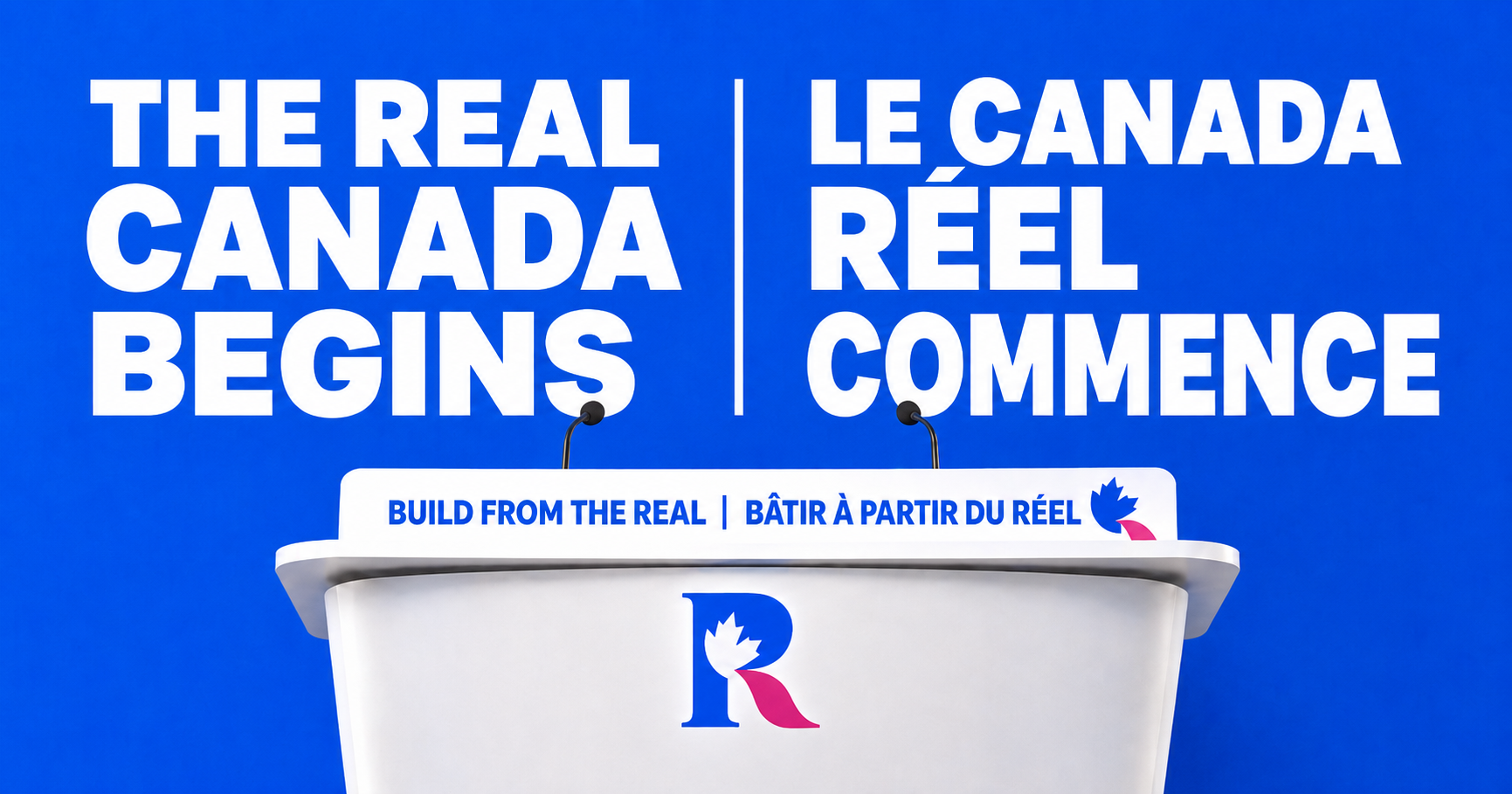 The Real Canada begins &middot; Le Canada R&eacute;el commence &middot; podium